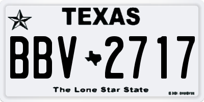 TX license plate BBV2717