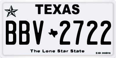 TX license plate BBV2722