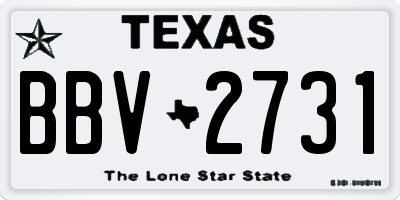 TX license plate BBV2731