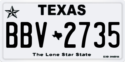 TX license plate BBV2735