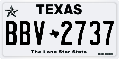 TX license plate BBV2737