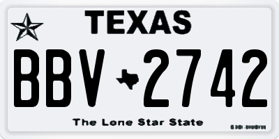 TX license plate BBV2742