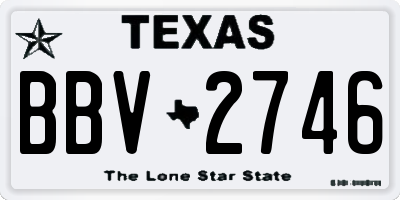 TX license plate BBV2746