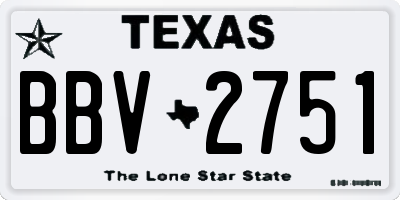 TX license plate BBV2751