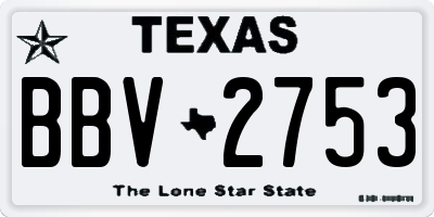 TX license plate BBV2753