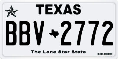 TX license plate BBV2772