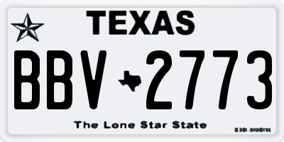 TX license plate BBV2773