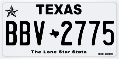 TX license plate BBV2775