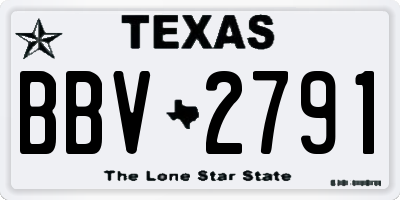 TX license plate BBV2791