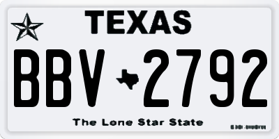 TX license plate BBV2792