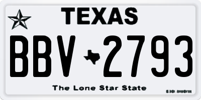 TX license plate BBV2793