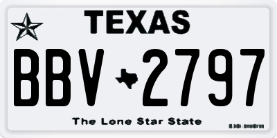 TX license plate BBV2797