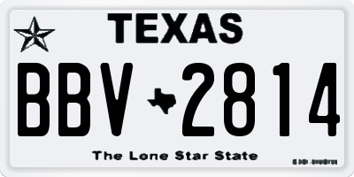 TX license plate BBV2814