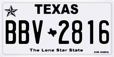 TX license plate BBV2816