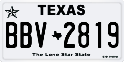 TX license plate BBV2819