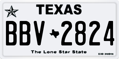 TX license plate BBV2824