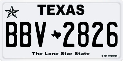 TX license plate BBV2826