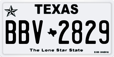 TX license plate BBV2829