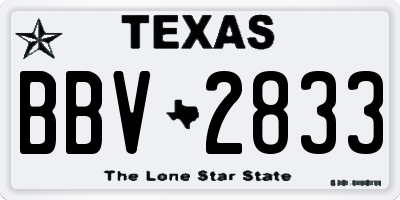 TX license plate BBV2833