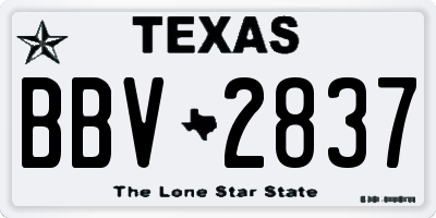 TX license plate BBV2837