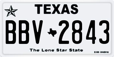 TX license plate BBV2843