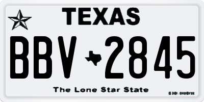 TX license plate BBV2845