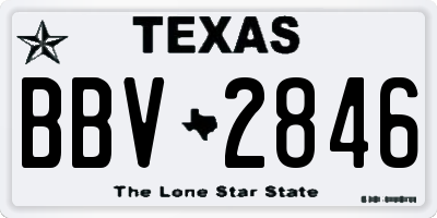 TX license plate BBV2846