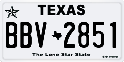 TX license plate BBV2851
