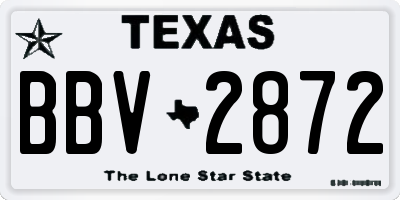 TX license plate BBV2872