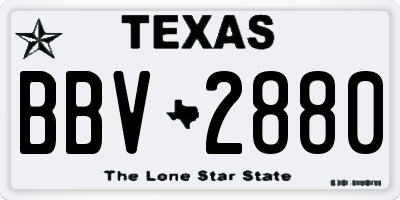 TX license plate BBV2880