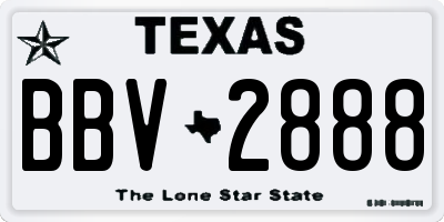 TX license plate BBV2888