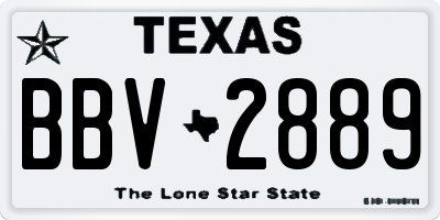 TX license plate BBV2889