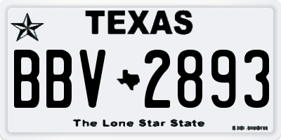 TX license plate BBV2893