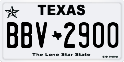 TX license plate BBV2900