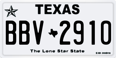 TX license plate BBV2910