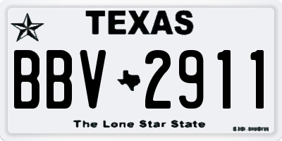 TX license plate BBV2911