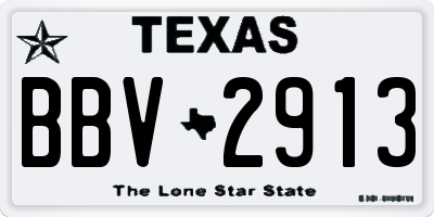 TX license plate BBV2913