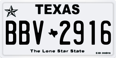 TX license plate BBV2916