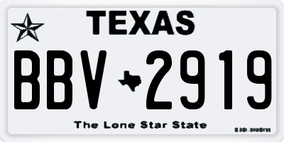 TX license plate BBV2919