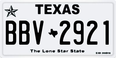 TX license plate BBV2921