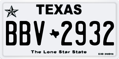 TX license plate BBV2932