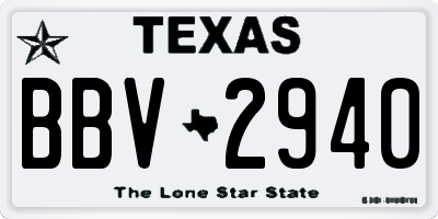 TX license plate BBV2940