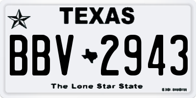 TX license plate BBV2943