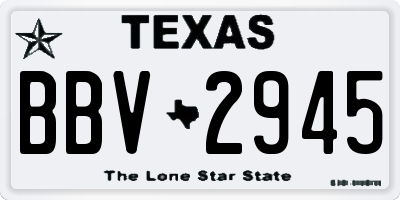 TX license plate BBV2945