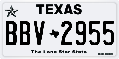 TX license plate BBV2955