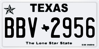 TX license plate BBV2956