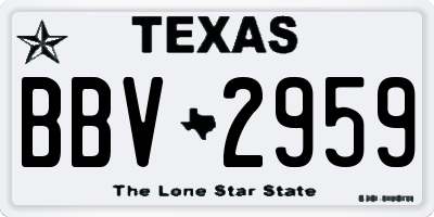 TX license plate BBV2959