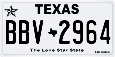 TX license plate BBV2964