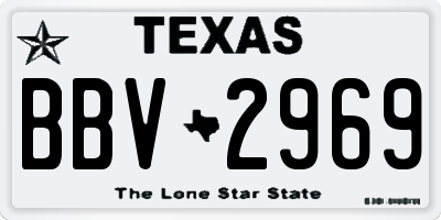 TX license plate BBV2969