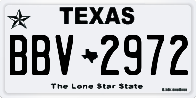 TX license plate BBV2972